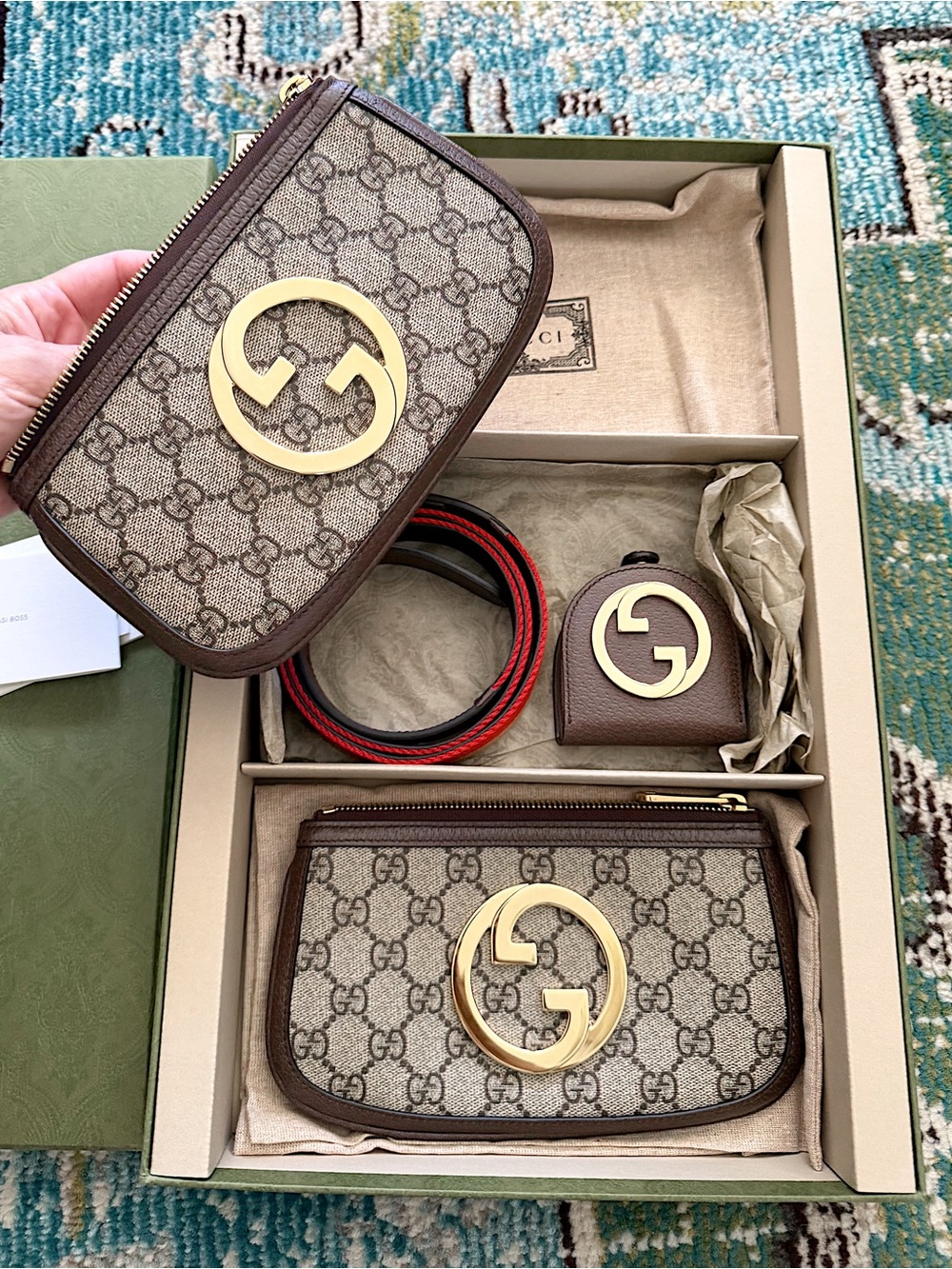 NEW GUCCI blondie ebony supreme multi pochette GG logo belt bag men women